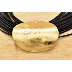 Koralia Statement Necklace Brushed Gold Brutalist Chunky Designer NWT BinBH